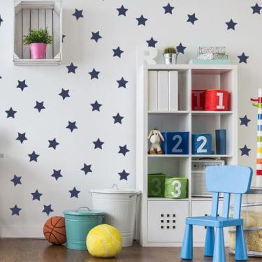 Imagem de Adesivo de Parede Infantil Estrelas Azul Marinho 54un - Quartinhos