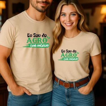 Imagem de Camiseta Blusa Unissex Casal Country Estampa Agro com Orgulho Modinha 