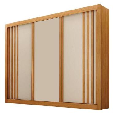 Imagem de Guarda Roupa Casal 3 Portas Milano Cinamomo Off White  Leifer Móveis