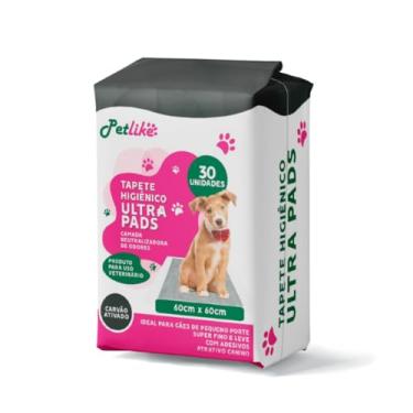 Imagem de Tapete Higiênico Premium para cães Petlike Ultrapads Carvão Ativado 80cmx60cm 30 unid.
