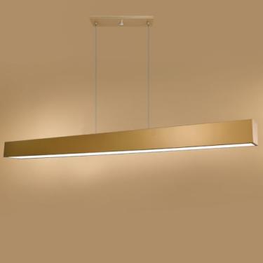 Imagem de Pendente Retangular 2 Tubular 120cm Alumínio Dourado Pd2102