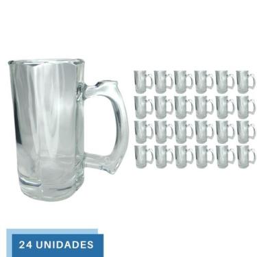 Imagem de 24 Caneca Restaurante Vidro Grosso Chopp Cerveja 380ML - PRATICASA, 0 