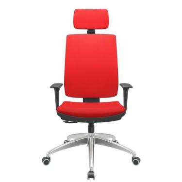 Imagem de Cadeira Office Brizza Soft Aero Vermelho RelaxPlax Com Encosto Cabeca 