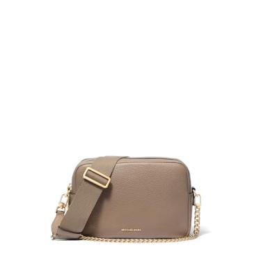 Imagem de Michael Kors Bryant Bolsa transversal média com zíper duplo para câmera, Ferragens douradas/bétula, One Size