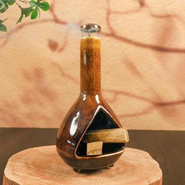 Imagem de MOUGIGI Suporte Palo Santo de cerâmica premium – Mini Chiminea para sálvia e incenso – Design de limpeza de alta temperatura (1200°C) para purificação de energia – Perfeito para ioga, meditação e