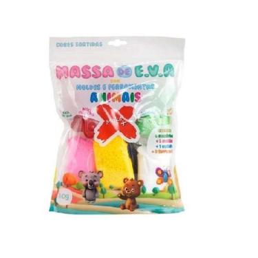 Imagem de Kit Massa EVA Animais Com Moldes E Ferramentas 60g - MAKE +