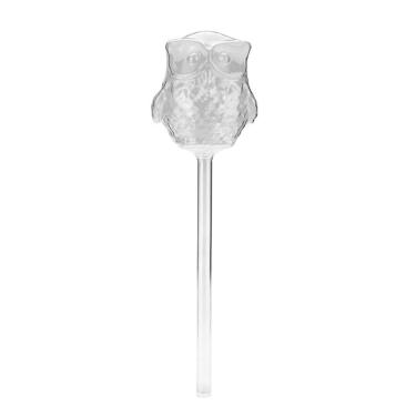 Imagem de VICASKY Bola de irrigação de vidro em forma de coruja gotejador de água automático dispositivo irrigador de plantas fácil de usar para chaleira pequena