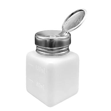 Imagem de Ysyqkn Dispensador de Líquidos Push-down, Recipiente de Metanol, Garrafa com Bomba Premium Portátil, Recarregável, para Demaquilante, Salão de Beleza, Branco, 120 ml