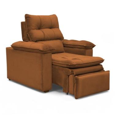 Imagem de Poltrona do Papai Reclinável Retrátil Bonari Veludo Terracota - Loja S