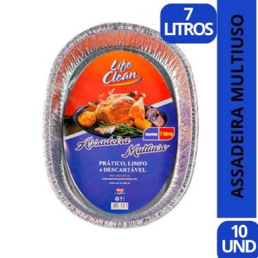 Imagem de Assadeira Alumínio Descartável 7,5L OVAL Cx 10 Unidades Life Clean // 