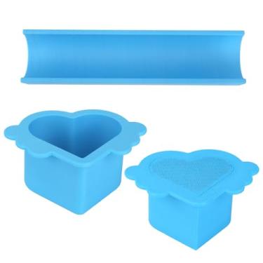 Imagem de Conjunto de moldes de bolo de coração, cortador e empurrador de bolo fofo e fácil e com bandeja de 22 cm, ferramentas para assar em casa, festas, casamento, aniversário, sobremesas