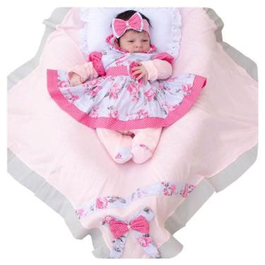 Imagem de Saída de Maternidade Menina Charmosinha Floral Pink 05 Peças - zanybab