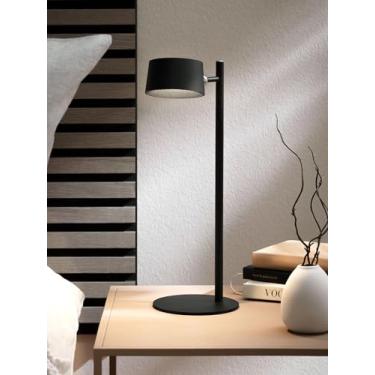 Imagem de Abajur LED Recarregável 2 em 1 – Luminária de Mesa ou Arandela de Parede, 5W, Toque com 3 Temperaturas de Cor (Preto)