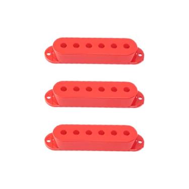 Imagem de DIAO79NI Conjunto de capas de captador de bobina única para guitarra Stratocaster 52/52/52 mm de plástico profissional 3 peças para importação Strat Squier (vermelho)