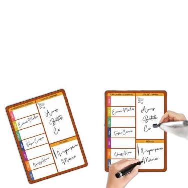 Imagem de Kit Lousa 5 Imãs Estudo Organiza Suas Tarefas Com Caneta - Geral