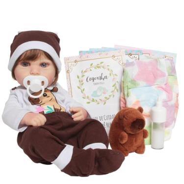 Imagem de Bebê Reborn Boneca Silicone Capivara Cabelo Fio a Fio