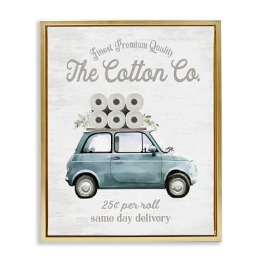 Imagem de Stupell Industries Papel higiênico de algodão para entrega de papel higiênico com moldura dourada design de arte de parede por Lettered and Fored, 53 x 43 cm