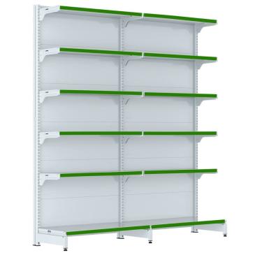 Imagem de Gondola Parede 202 Fit Farmacia Ate 2 Metros Branco Pe Verde