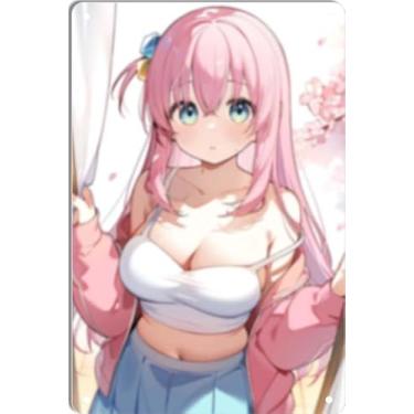 Imagem de DKLOWK Sexy Bikini Anime Girl Cute Hot Metal Poster Tin Art Decor Placa para Casa Bar Clube Quarto Banheiro Homem Caverna Otaku 30 x 40 cm
