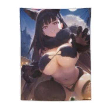 Imagem de LIEGBMEU Tapeçaria de biquíni sexy anime menina quente 76.2 cm x 101.6 cm interior exterior parede colcha arte decoração de tapeçaria caprichosa, AF031