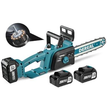 Imagem de Motosserra elétrica sem escova de 30 cm sem fio, 2 × 4,0 Ah motosserra movida a pilhas, 26 pés/s 20 V, serra compacta portátil atualizada portátil para corte de madeira, montagem gratuita