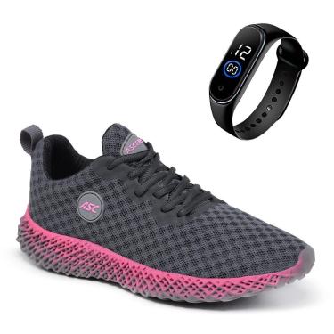 Imagem de Combo Tênis Feminino Ghost 3 com Relógio – Leve e Confortável para Caminhada, Academia e Dia a Dia-Feminino