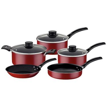 Imagem de Jogo de Panelas Tramontina Turim 5 Peças Vermelho Alumíni Antiaderente Starflon Max