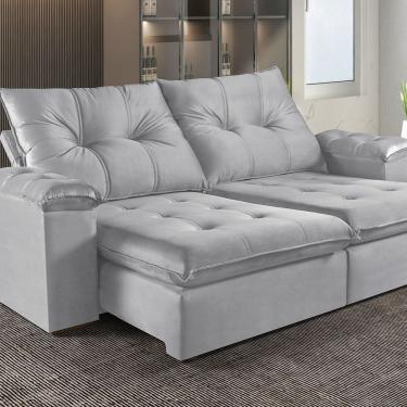 Imagem de Sofá Retrátil E Reclinável 5 Lugares M-194 Estofados Martins Cinza