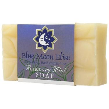 Imagem de Blue Moon Elise Sabonete em barra de alecrim e menta para homens e mulheres, feito com ingredientes orgânicos, feito à mão nos EUA, hidratante e terapêutico para rosto/corpo, barra de sabão para pele