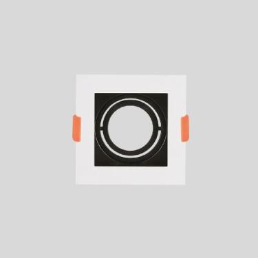 Imagem de Spot de Embutir Quadrado Preto e Branco MR16 Dicroica GU10 Direcionáve