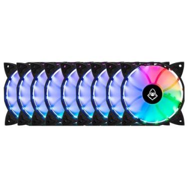 Imagem de Kit 9 Fans Mancer Z100 RGB Com Controladora 120mm - MCR-Z10RGB-01