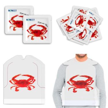 Imagem de Babadores de caranguejo de plástico descartáveis Nonley, 60 unidades c