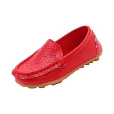 Imagem de Mocassins De Couro PU Para Crianças, Sapatos Casuais Confortáveis Em 1