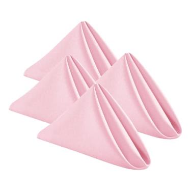 Imagem de DWCN Conjunto De 12 Guardanapos Pano 45 X Cm, Laváveis, Poliéster, Com Bordas Bainha, Para Restaurantes, Festas E Casamentos - Rosa