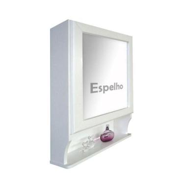 Imagem de Armário Aéreo Banheiro Espelho Retrô Espelheira Branco Laca - FORMALIV