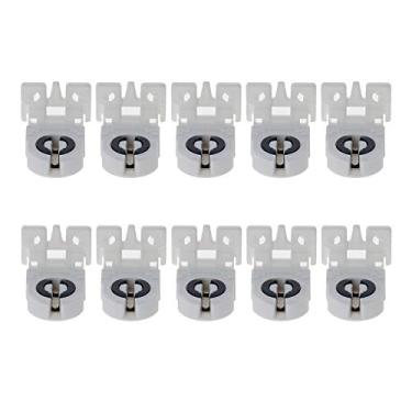 Imagem de Bettomshin 10 peças de suporte de lâmpada T8, Tombstone de cabeça única, suporte de lâmpada Tombstone, adaptador de soquete para substituição de tubos fluorescentes de LED, suporte de lâmpada branco