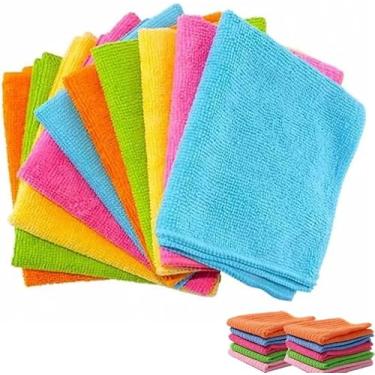 Imagem de Kit 5 Panos Microfibra Lavável Multiuso 28x28cm cores variadas Reutilizável Pia Móveis Carro Limpeza Geral Casa, CRs Store