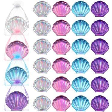Imagem de Conjunto de 24 espelhos de mão compactos Barydat Seashell com bolsa de