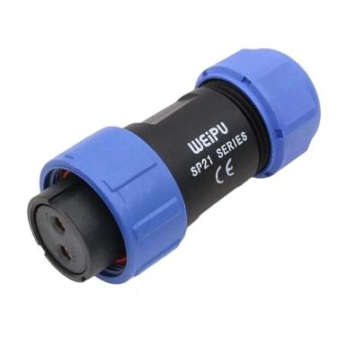 Imagem de Eonvic Weipu SP21 Conector de 2 pinos para BLUETTI AC200MAX AC300 estação de energia portátil 12V 30A DC entrada de energia circular soquete conector impermeável IP68 industrial solar elétrico SP2110