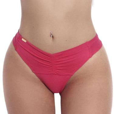 Imagem de Calcinha de Biquíni Levanta Bumbum Fio Duplo - Estigma, P, Rosa pink