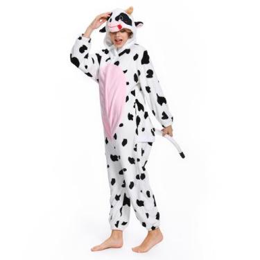 Imagem de Pijama OLAOLA Cow, macacão de pelúcia, cosplay unissex