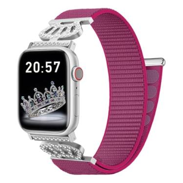 Imagem de Pulseiras de nylon compatíveis com Apple Watch série 10/9/8/7/6/5/4/3/2/1/SE de 38 mm, 40 mm, 41 mm, 42 mm, 45 mm, 46 mm, 49 mm, 40 mm, 40 mm, 40 mm, 40 mm, 41 mm, 41 mm, 41 mm, 42 mm, 44 mm, 4 e 2 e