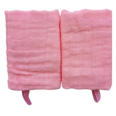 Imagem de Toalhinhas de Boca Soft para Bebê com Prendedor de Chupeta Maternidade Enxoval (Rosa Liso)