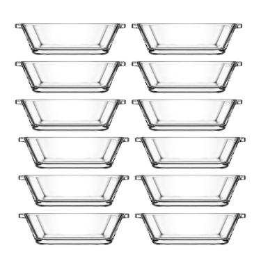 Imagem de Jogo 12 Petisqueiras Retangular Vidro Casual 110Ml