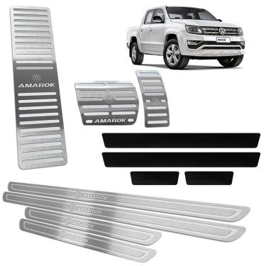 Imagem de Soleira Pedaleira Descanso Amarok 11 19 Auto Prata BR Vinil
