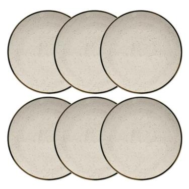 Imagem de Jogo Kit 6 Pratos De Sobremesa Cerâmica 20Cm Oxford Brisa