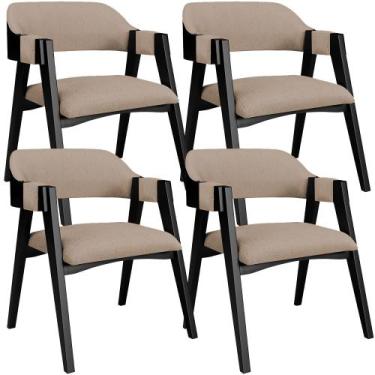 Imagem de Kit 4 Cadeiras Sala de Jantar Estar Living Estofada Suran L02 Preto Li