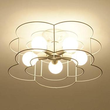 Imagem de Luminária pendente LED estilo europeu moderno para sala de jantar infantil, lustre de teto branco