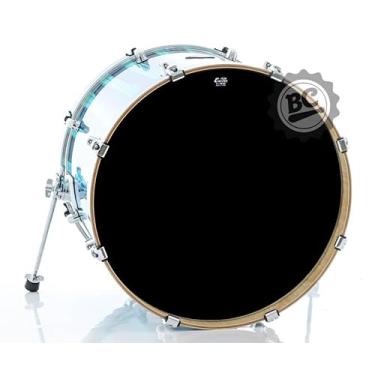 Imagem de Pele Encore Remo Powerstroke Ebony Bass 22 Resposta de bumbo preta e anel abafador interno 10614