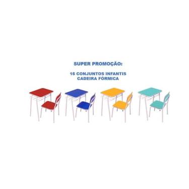 Imagem de Kit 16 Conjuntos Infantis c/ Cadeiras em Fórmica - SchoolCenter